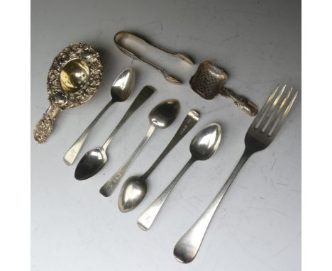 A set of five George III silver Teaspoons, by Thomas Wallis (II) &amp; Jonathan Hayne, hallmarked London, 1818, Old English p