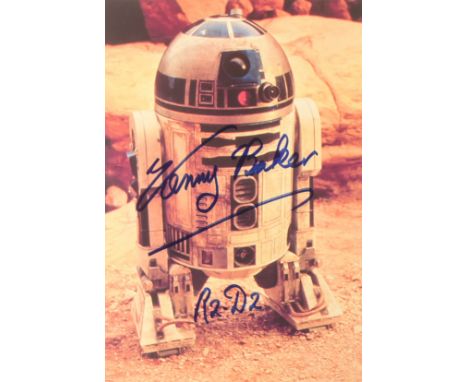 Star Wars - Kenny Baker (1934-2016 - R2D2) - autographed 6x4" officially licensed colour postcard. Signed neatly in blue ink,