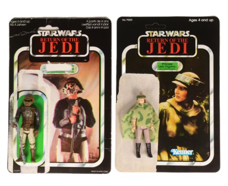 Star Wars - x2 original vintage Kenner / Palitoy made action figures with original card backs. Includes: Lando Calrissian (Sk
