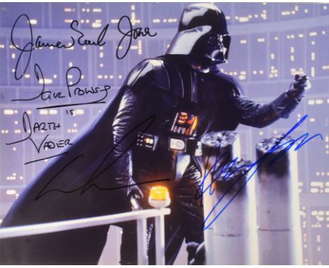 Star Wars - a unique quadruple signed 8x10" photograph of Darth Vader from The Empire Strikes Back. Autographed by George Luc