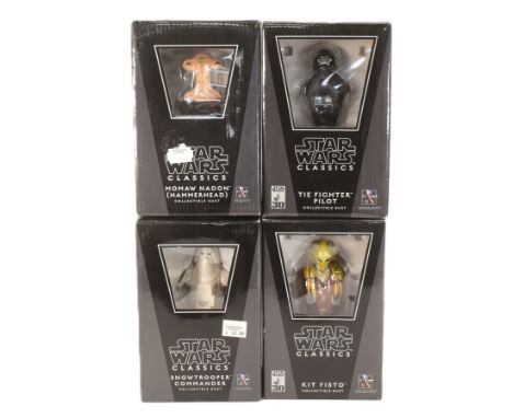 Star Wars - Gentle Giant - a collection of x4 Gentle Giant made 5" scale 'Collectible Bust' statues; TIE Fighter Pilot, Kit F