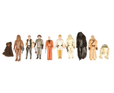 Star Wars - a collection of x10 original 'First 12' Kenner / Palitoy vintage action figures. Includes: Darth Vader, Ben (Obi-