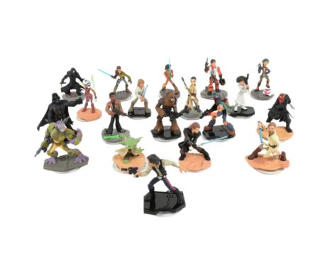 Star Wars - Disney Infinity - a complete set of Disney Infinity gaming figures, including: Chewbacca, Darth Vader, Finn, Luke