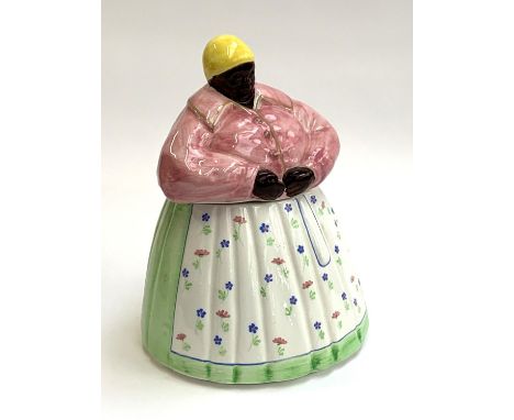 An Italian ceramic figural biscuit jar in the form of a lady, 26cmH 