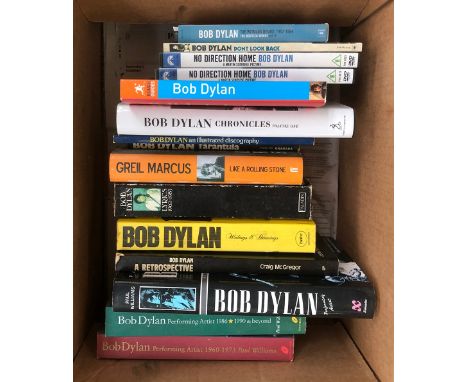 A collection of 11 books on the subject of Bob Dylan, to include 2 DVDs 