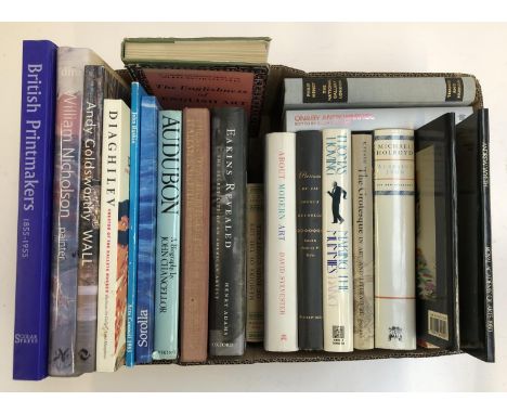 ART AND ART HISTORY: a box of books to include William Nicholson, British print makers, Joh Ruskin, Andy Goldsworthy, etc 