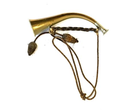 A military bugle by A Davis, 14 Strand, approx. 24cmL 