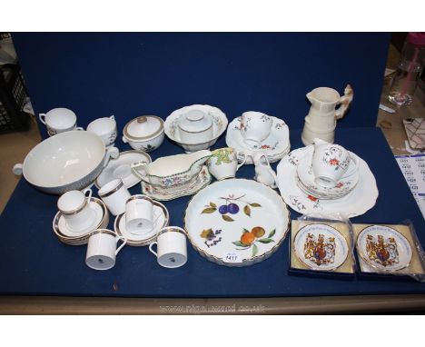 A quantity of china to include; Lawleys tea set (one cup handle repaired), Copeland Chinese rose, gravy boat (small cracks), 