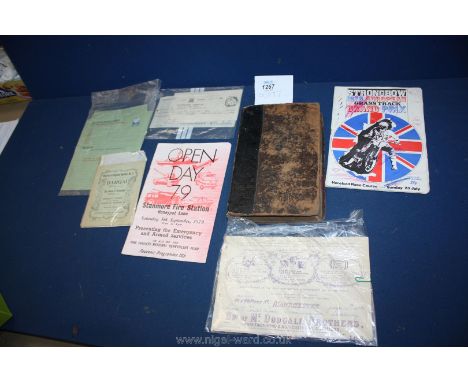 A small quantity of ephemera to include a 1914 receipt of McDougall Brothers manufacturing &amp; agricultural chemists, a 197