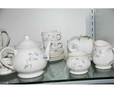 A Sadler 'Wellington' part tea set to include; six cups (one handle repaired), six saucers, six tea plates, a milk jug, sugar