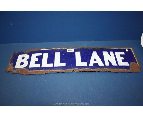 A blue enamel sign for Bell Lane.