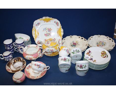 A quantity of china including Wedgwood cup and saucer, Aynsley 'Lyndhurst' avocado dishes, Royal Worcester 'Evesham' tea plat
