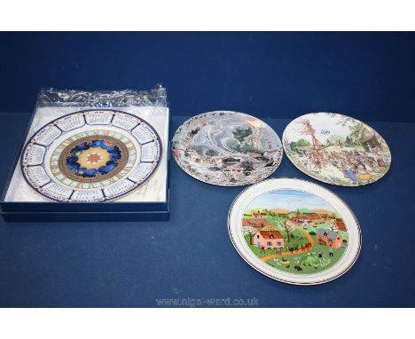 Four display plates including Royal Worcester, Wedgwood etc.