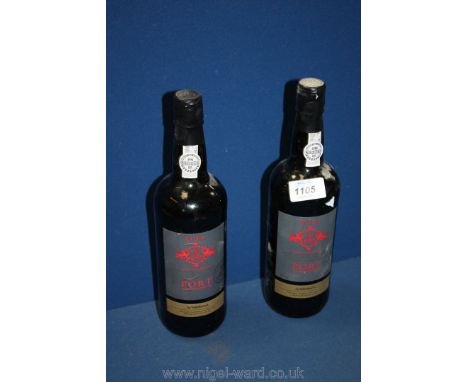 Two bottle of Port Ruby by Sainsburys.