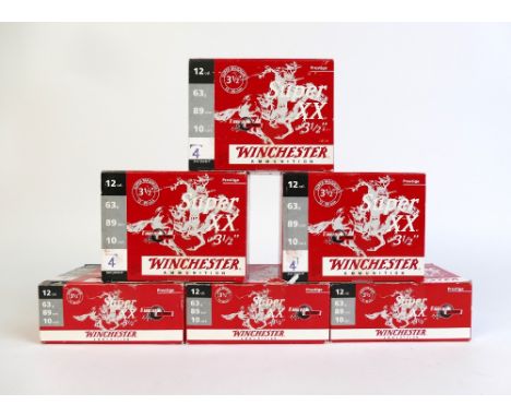 Sixty Winchester 12 bore 3 1/2" Magnum 89 mm shotgun cartridges, 63 gram, shot size 4.&nbsp; SHOTGUN CERTIFICATE REQUIRED.&nb