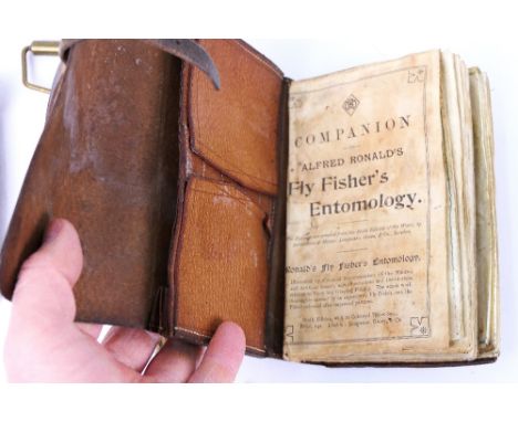 Alfred Reynolds Companion To Fly Fishers Entomology cast wallet, together with another cast wallet and a Salter scale from 0-