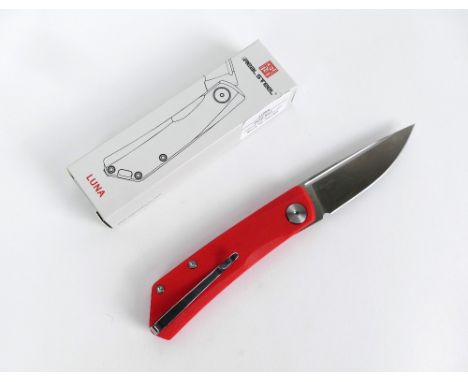 A new and unused real steel Lunar folding pocket knife, with 2 3/4" blade.  This bladed product is not for sale to people und