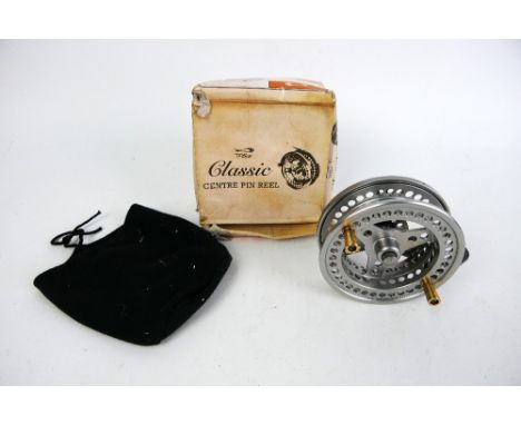 T F Gear centrepin reel, with original box etc.