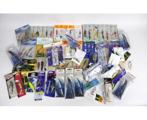 +/- One hundred carded lures, to include Blue Fox, Shakespeare, Lakeland etc.