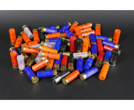 +/- Seventy five 12 bore shotgun cartridges, plastic cases various makes to include Eley VIP Trap, Winchester AA etc.  SHOTGU