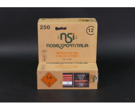 Five hundred NSI Super Felt 12 bore shotgun cartridges, 70 mm, 34 gram, shot size 5.  SHOTGUN CERTIFICATE REQUIRED.  WE CANNO