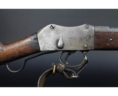 London Small Arms Company Martini Henry cal 577/450 rifle, marked to the side 1875 and with broad arrow, also stamped 2 and w
