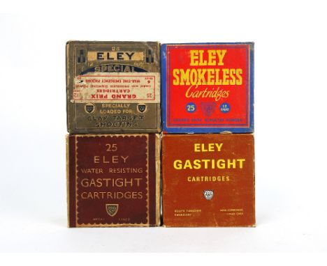 Four boxes of vintage Eley collectors cartridges, to include Eley smokeless.  SHOTGUN CERTIFICATE REQUIRED.  WE CANNOT POST A