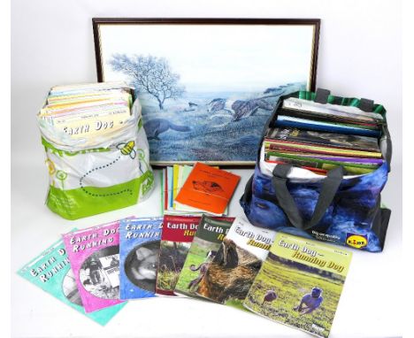 A quantity of Cumbria Terrier Club News pamphlets, together with a quantity of Earth Dog Running Dog magazines and a signed l