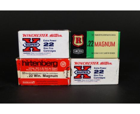 One hundred and ninety three rounds cal 22 WMR rifle cartridges, to include Winchester, Super X, Hirtenberg and RWS.  FIREARM