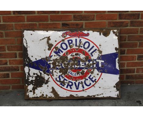 Original Enamel Mobiloil Service SignMake: Contact AuctioneerModel: Contact AuctioneerYear: 0Mileage: 0VIN: Contact Auctionee