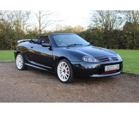 2003 MG TF Make: MGModel: TFYear: 2003Mileage: 92532VIN: SARRDWBKC3D615229Configuration: Right Hand DriveRegistration: DE03CU