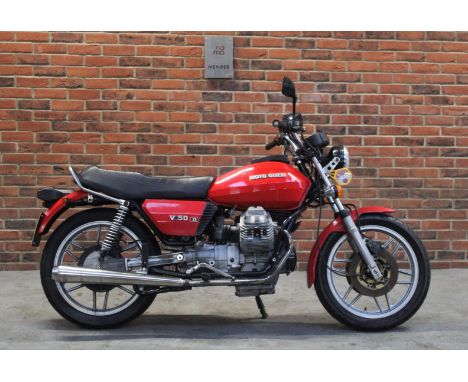 1980 Moto Guzzi V50 MKIIMake: Moto GuzziModel: V50 MKIIYear: 1980Mileage: 10527VIN: PB16830Configuration: Right Hand DriveReg