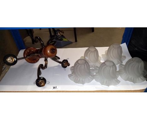 Five glass lamp shades. 