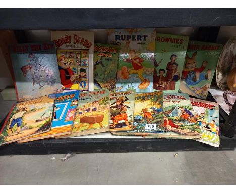 A quantity of vintage annuals including Rupert. 
