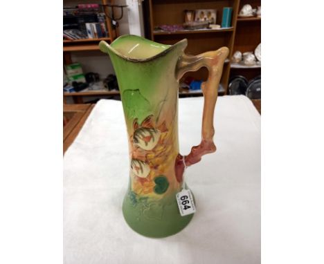 A lovely vintage (1940's) Royal Doulton 11.5" tall jug with a moulded coral handle from the Australian fish series "The Old W
