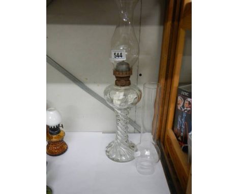 A glass oil lamp etc., 