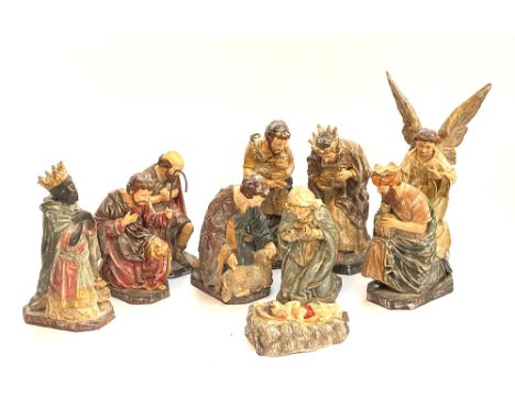 10 ceramic nativity figurines, modern, the tallest 35cmH 