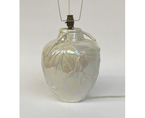 A ceramic lustre bamboo table lamp purchased from Casa Pupo, 29cmH 