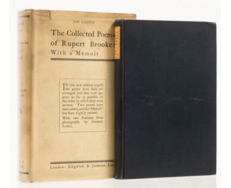 Brooke (Rupert) 1914 and Other Poems, book-label to front pastedown, newspaper advertisement tipped in at rear, offset onto r
