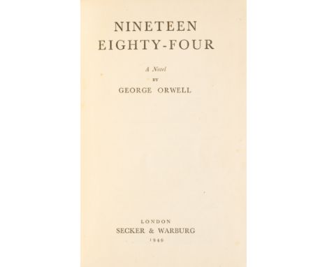 Orwell (George) Nineteen Eighty-Four, first edition, occasional scattered spotting, ink inscription to endpaper, original clo
