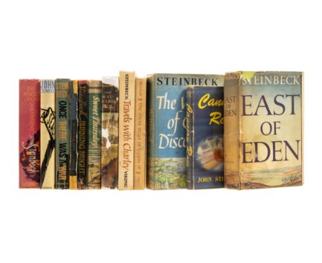 Steinbeck (John) East of Eden, tape staining on pastedowns, cloth a little damp-stained, jacket torn across spine, 2 portions
