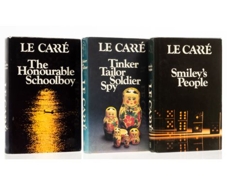 le Carré (John) [The Karla Trilogy], comprising Tinker Tailor Soldier Spy, bookplate partially obscuring text on title, jacke
