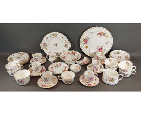 A Royal Crown Derby coffee service with foliate decoration together with a Mintons tea service 
