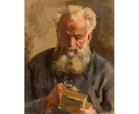 ROMAN VASILYEVICH GERSHANIK (RUSSIAN 1898-1959)Scholar, oil on board62 x 50 cm (24 1/2 x 19 3/4 in.)inscribed and titled on v