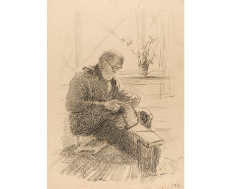 NIKOLAY STEPANOVICH TROSHIN (RUSSIAN 1897-1990)Portrait of a Woodworker, 1941graphite on paper44 x 32 cm (17 1/4 x 12 5/8 in.