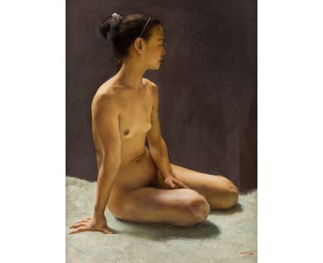 XU YANZHOU (CHINESE B. 1961)Seated Nude, 1988oil on canvas79 x 58.5 cm (31 1/8 x 23 in.)signed and dated lower rightPROVENANC