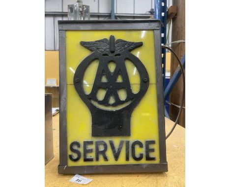 AN AA SERVICE ILLUMINATED LIGHT BOX SIGN 