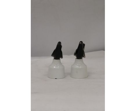 TWO ROYAL WORCESTER BIRD SHAPED PIE FUNNELS 