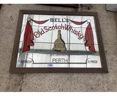 A VINTAGE STYLE BELL'S OLD SCOTCH WHISKY ADVERTISING MIRROR 