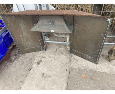 A VINTAGE COPPER EFFECT METAL FIRE SURROUND 